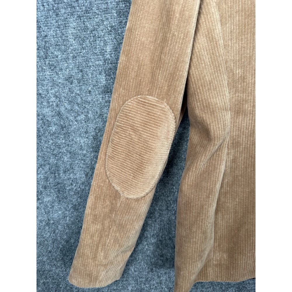 Tommy Hilfiger Womens Corduroy Blazer Size 10 Tan Elbow Patch Preppy Academia - Picture 8 of 9